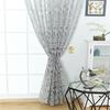 Elegant Flower Sheer Window Curtain Voile Drapery Panel 39''x98'' Purple