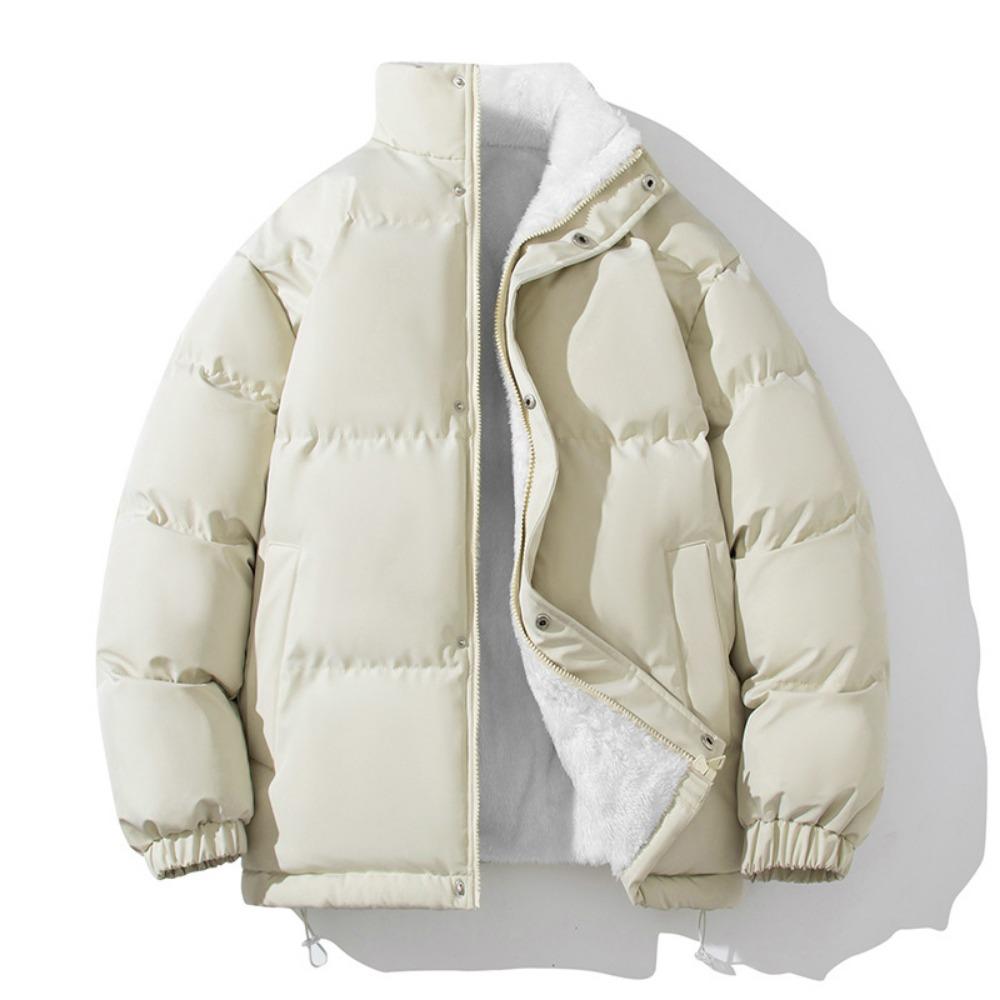 cotton-padded coat men's thickened winter coat stand-up collar trendy brand splicing versatile leather cotton-padded jacket handsome student