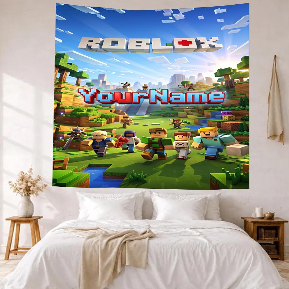 Roblox Custom Your Name Wall Decor Tapestry Art For Pet Memorial Birthdaywedding Party Backdrop Family Gift