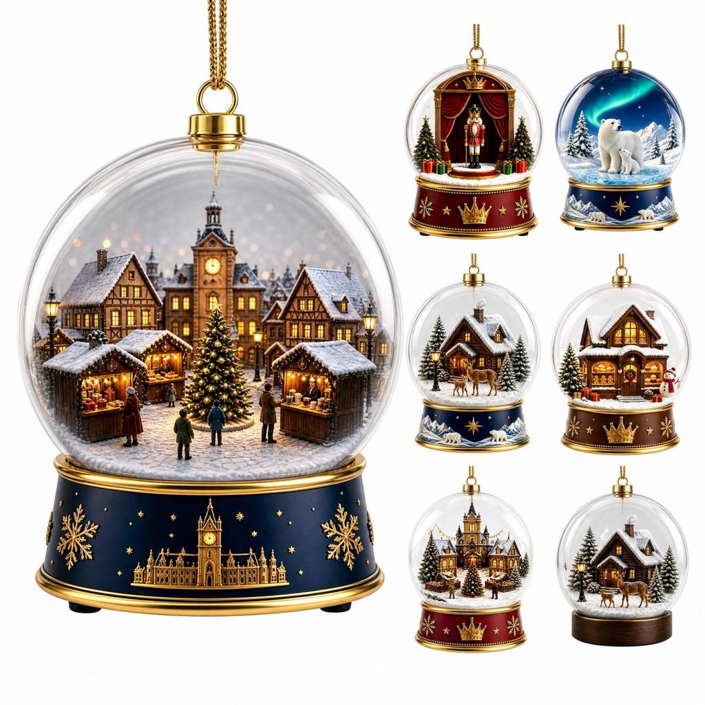 Christmas Acrylic Snow Hanging Ornament - Pendant for Christmas Tree and Holiday Home Decor