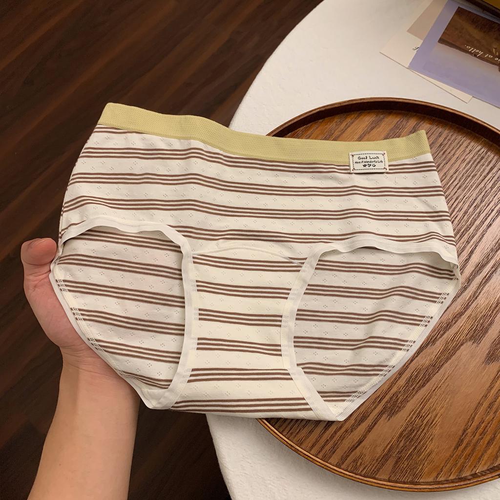 Ladies Spring and Autumn Pure Cotton Comfortable Breathable Sports Wind Waist No Trace Briefs