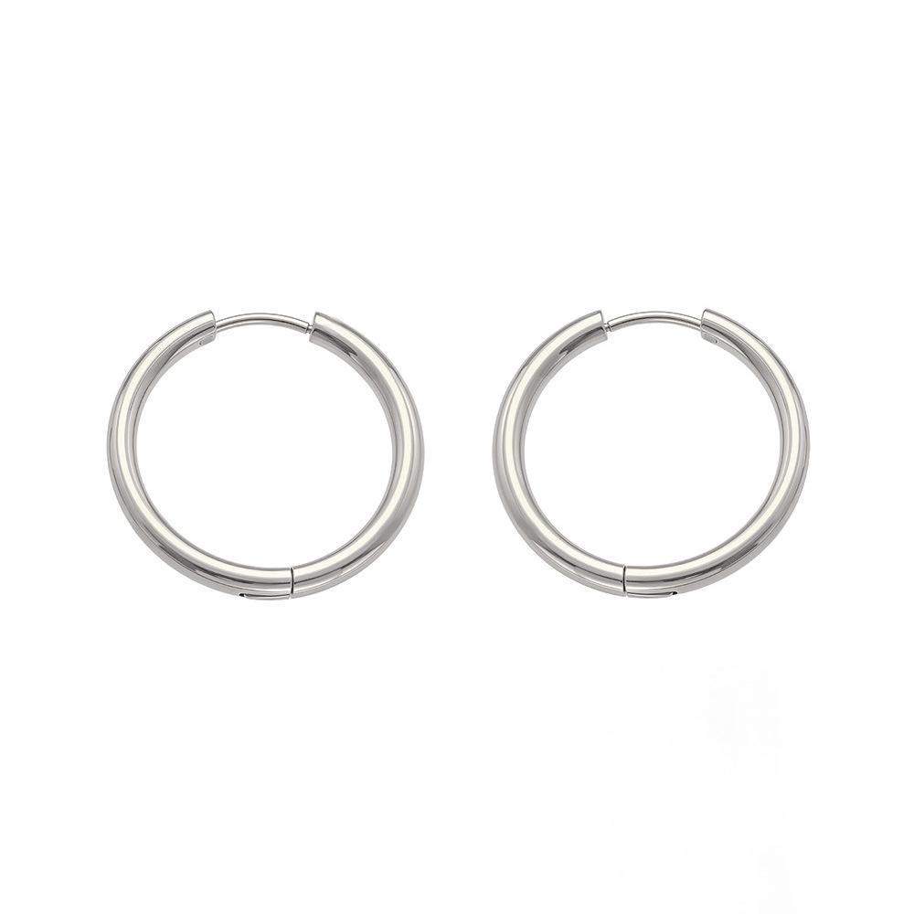 Zhang Ruonan Style 18K Gold Circle Stud Earrings