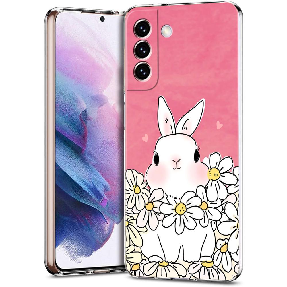 

Милый цветной чехол-кролик для телефона Samsung Galaxy S24 Ultra S23 FE S22 S20 S21 5G S10 S9 Plus S10E S8 Мягкий силиконовый прозрачный чехол Samsung S20
