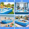Natsunikki Inflatable Paddling Pool with 3 Rings, Large Square Family Swimming Center for Kids, Toddlers, and Adults, 20512550cm