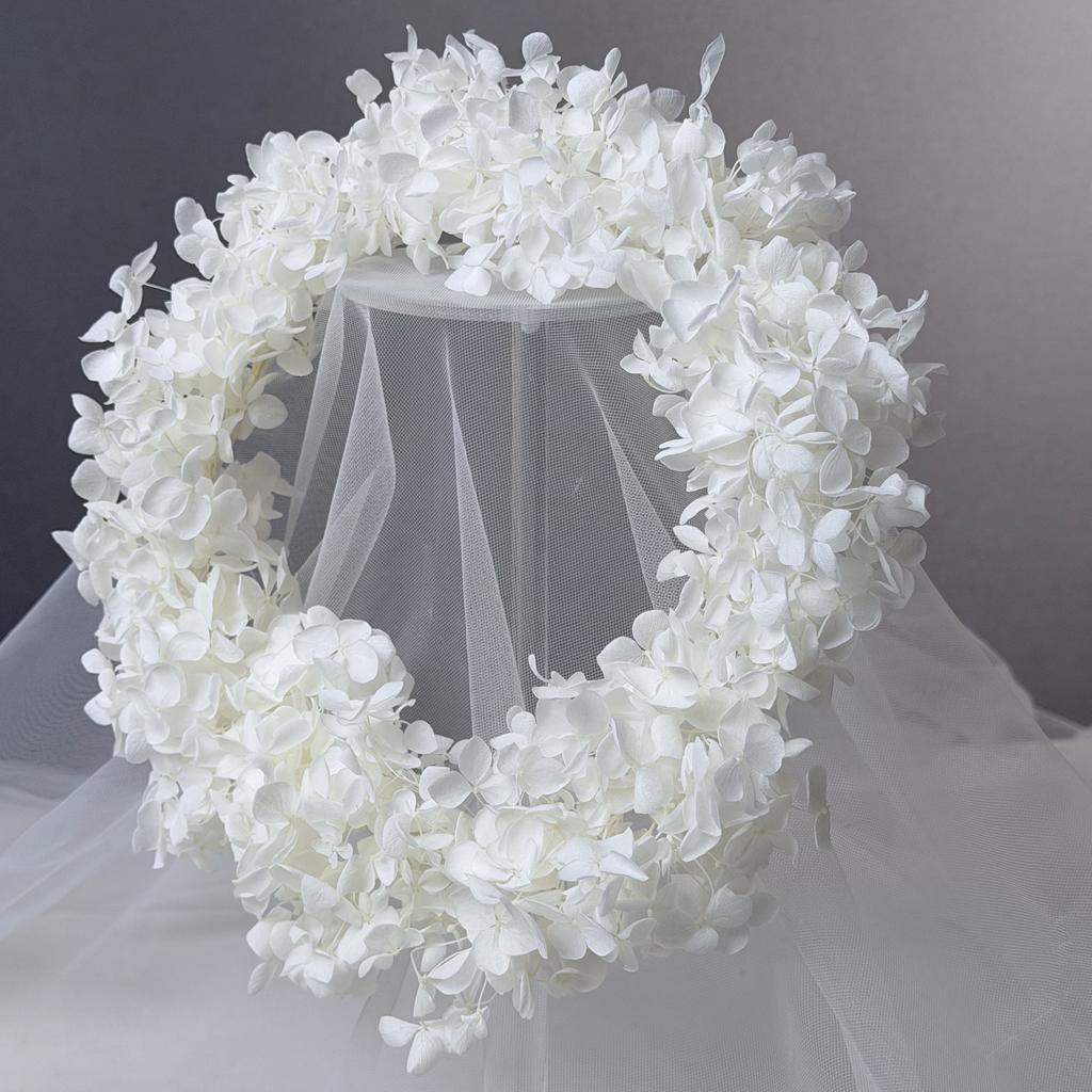 Flower Crowns for Women Floral Crown with Wedding Veil Headpiece for Wedding Bridal Festival Photography Hair Wreath Accessory