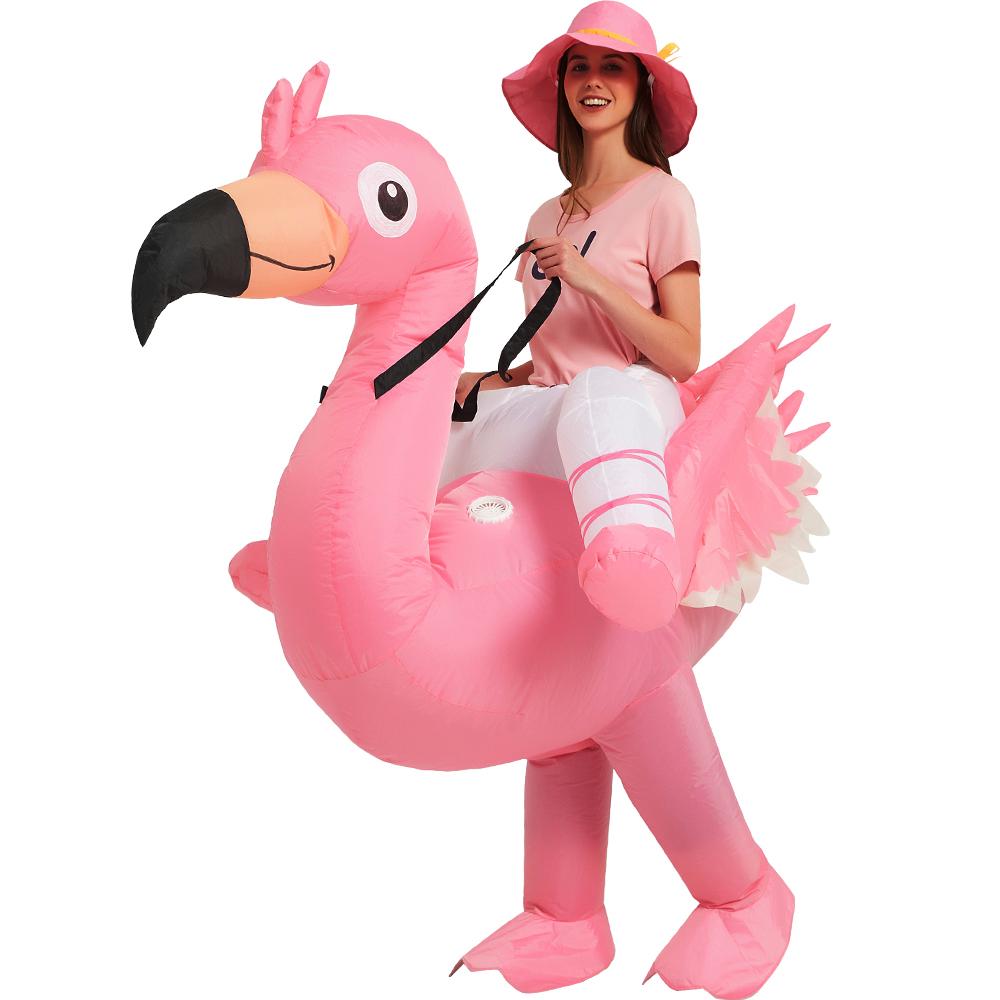 Flamingo Inflatable Costume Kids Riding On Unicorn Costumes Funny Bunny Fancy Cosplay Dress Party Halloween Costume for Adult