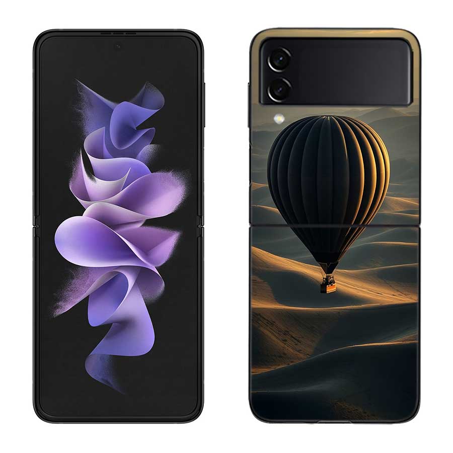 

Drifting in a Hot Air Balloon s Serene Embrace Phone Case For Samsung Z Flip 7 6 5G Galaxy Z Flip 5 4 3 Black Hard Cell Cover L Samsung Z Flip 7 5G