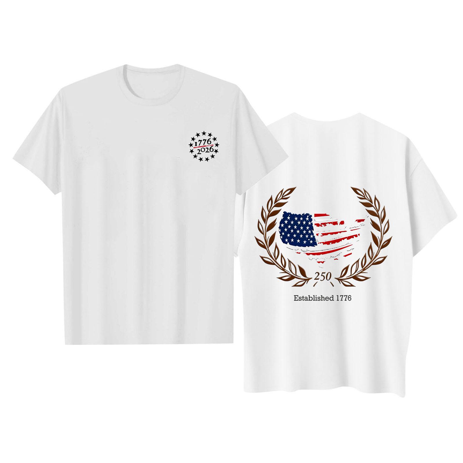 

Men s Casual Daily Printed Top Round Neck T-shirt XL білий