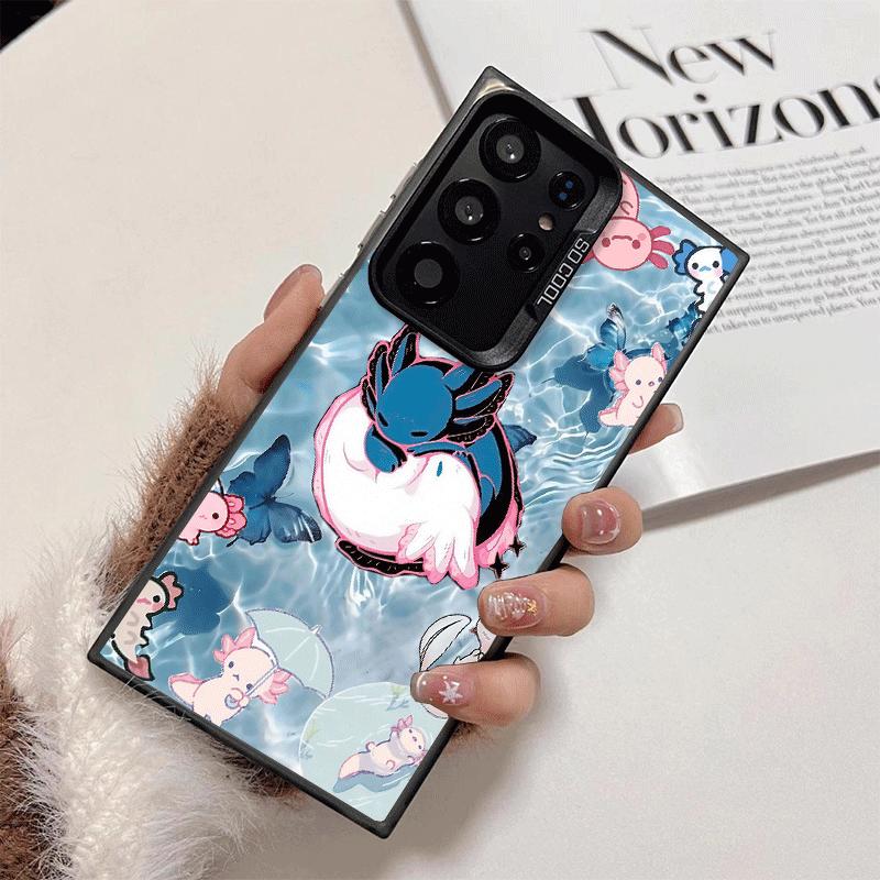 Axolotl Cartoon Süß Stoßfest Handyhülle für Samsung Galaxy S26 Edge S25 Ultra S24 FE S23 Plus S21 Hülle Anti-Fall Fundas