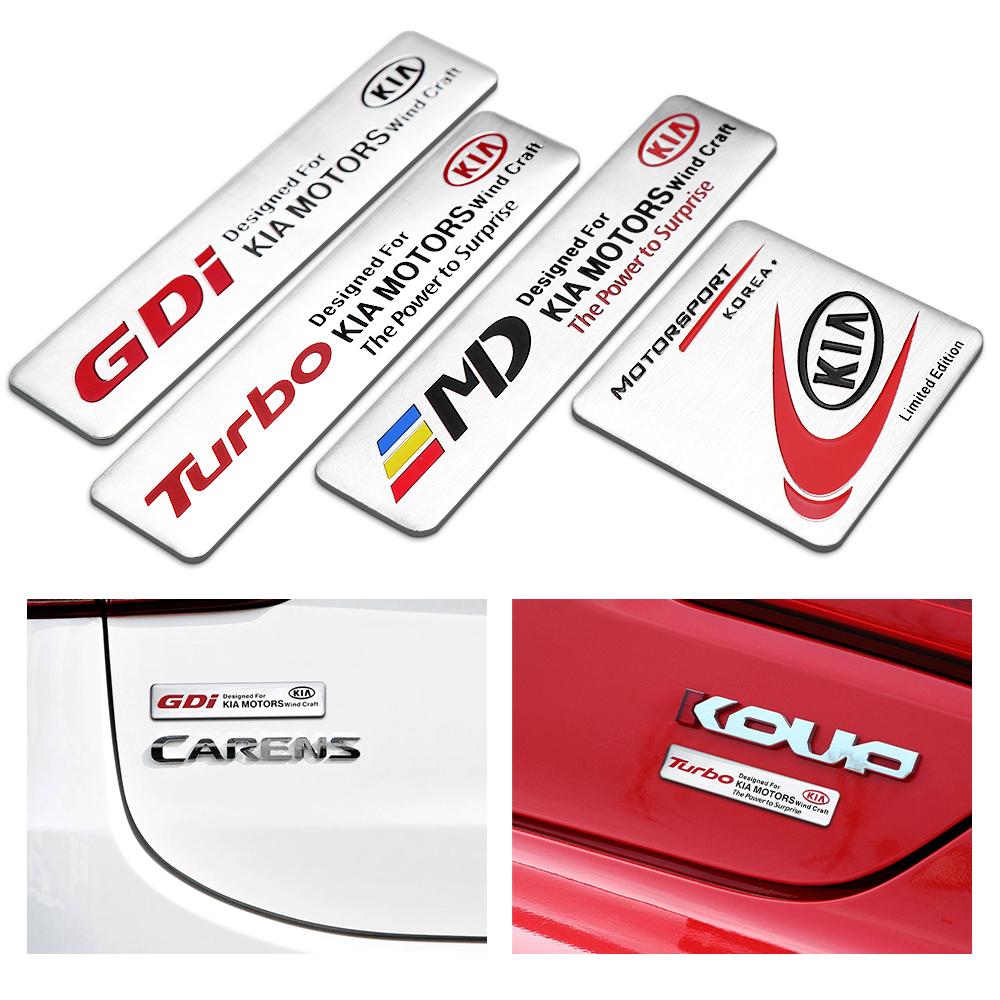 NKSI7 Aluminium Car Styling Body Door Trunk Badge Sticker Decor Auto Accessories For Kia Rio Ceed Sportage Niro Picanto Proceed Soul