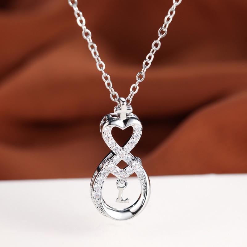 Wish Simple and Versatile Platinum Round White Diamond unk L Fresh and Creative Necklace