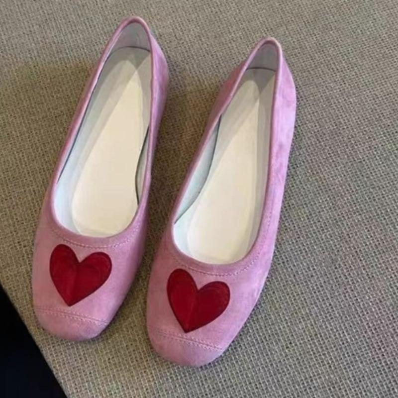 

Модные туфли-балетки с круглым носком из овечьей замши, летняя новинка, слипоны с неглубоким вырезом, мягкая подошва, противоскользящие, износостойкие, одинарные туфли 40 розовый