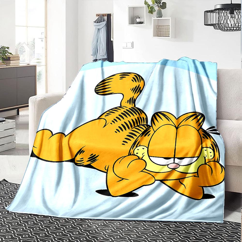 1pc Garfields Urgent Meal flannel Blanket for Super Soft Cute Comfort Blanket for Travel Bedding Couch Sofa Blanket Y72314