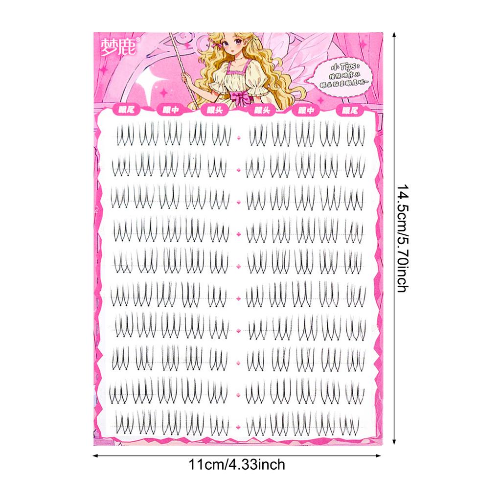 10Rows Korean U Shape False Eyelashes Natural Looking Single Cluster Lashes Wispy Extension for Women Girls Party Daily Makeup