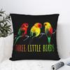 BIIHUDU Three Little Birds Reggae Throw Pillow Cover - Jamaican Folklore Bird Design Cushion Case with Zipper Closure,  Inspired Decor in Yellow, Gree