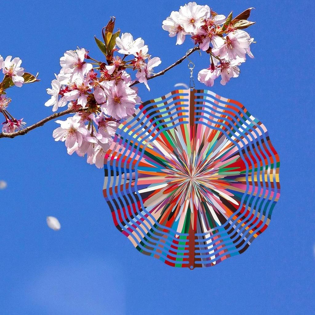 Metal Wind Spinner with Lotus Mandala Design 360 Rotating Hook for Garden Balcony Yard Outdoor Decor Thanksgiving Christmas Holiday