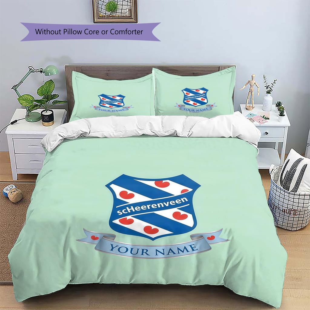 Custom Name SC Heerenveen2 Pattern Bedding Quilt Set  Home Decoration  Gift (1 * Duvet Cover + 2 * Pillowcase  Without Core)
