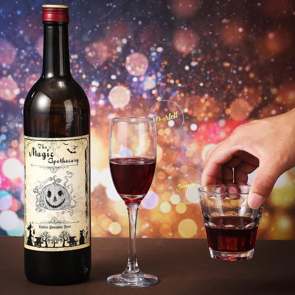 30 Runde Acryl-Getränkeanhänger für Hochzeiten & Partys - DIY Tassenranddekorationen