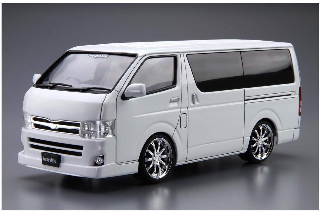 Aoshima Bunka Kyozaisha The Tuned Car Series Boxystyle TRH200V Hiace Super GL 2010 Plastic Model 1/24 No.3 (Toyota)