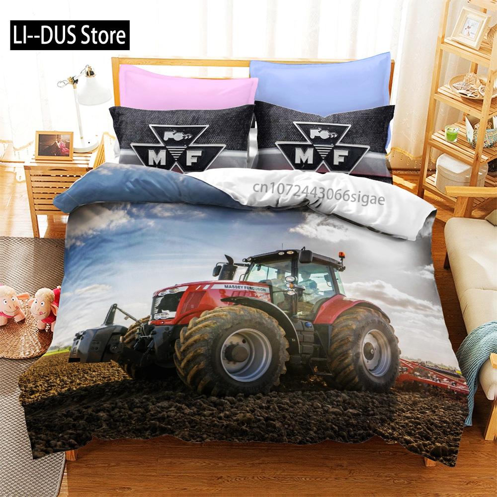 

Tractor Bedding Set Bedspread Single Twin Full Queen King Size Sports Bed Set Aldult Bedroom Duvetcover 2 conjunto de cama 135x200cm