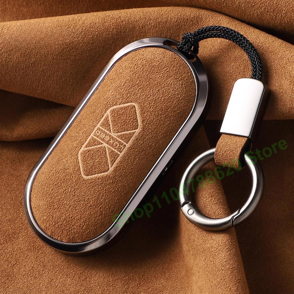 For LUXEED R7 Car Key Case Cover Set Zhijie S7 All-inclusive Flip Fur Hongmeng Zhixing Pure Electric Buckle Suede Case