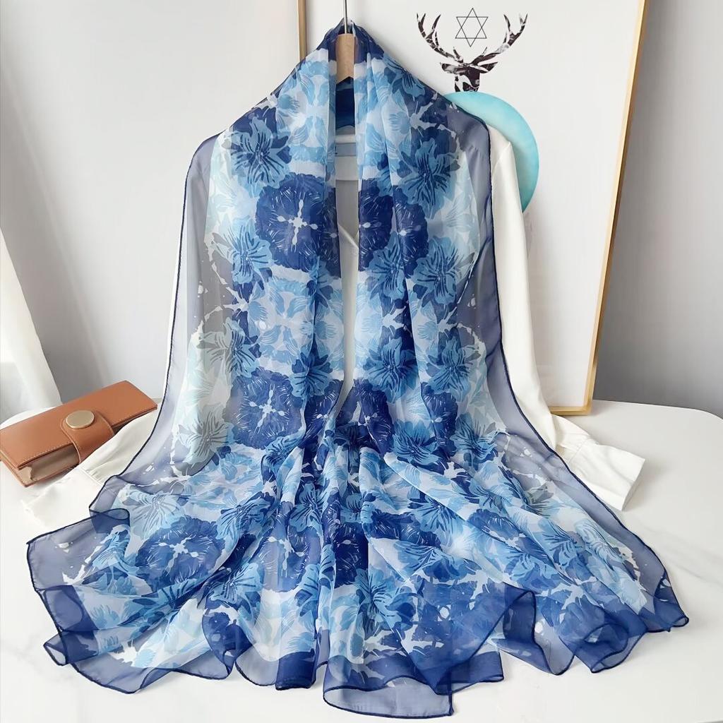 Silk Scarf Fashion Neck Oversize  Foulard Female Headbanda Luxury Hijab Women Warm Pashmina Scarves Echarpe Shawl Large Wrap