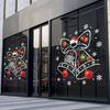 1PC Shop Window Christmas Decor Reusable Christmas Window Art Bell Pattern Window Stickers Holiday Store Front Decals 45x60cm