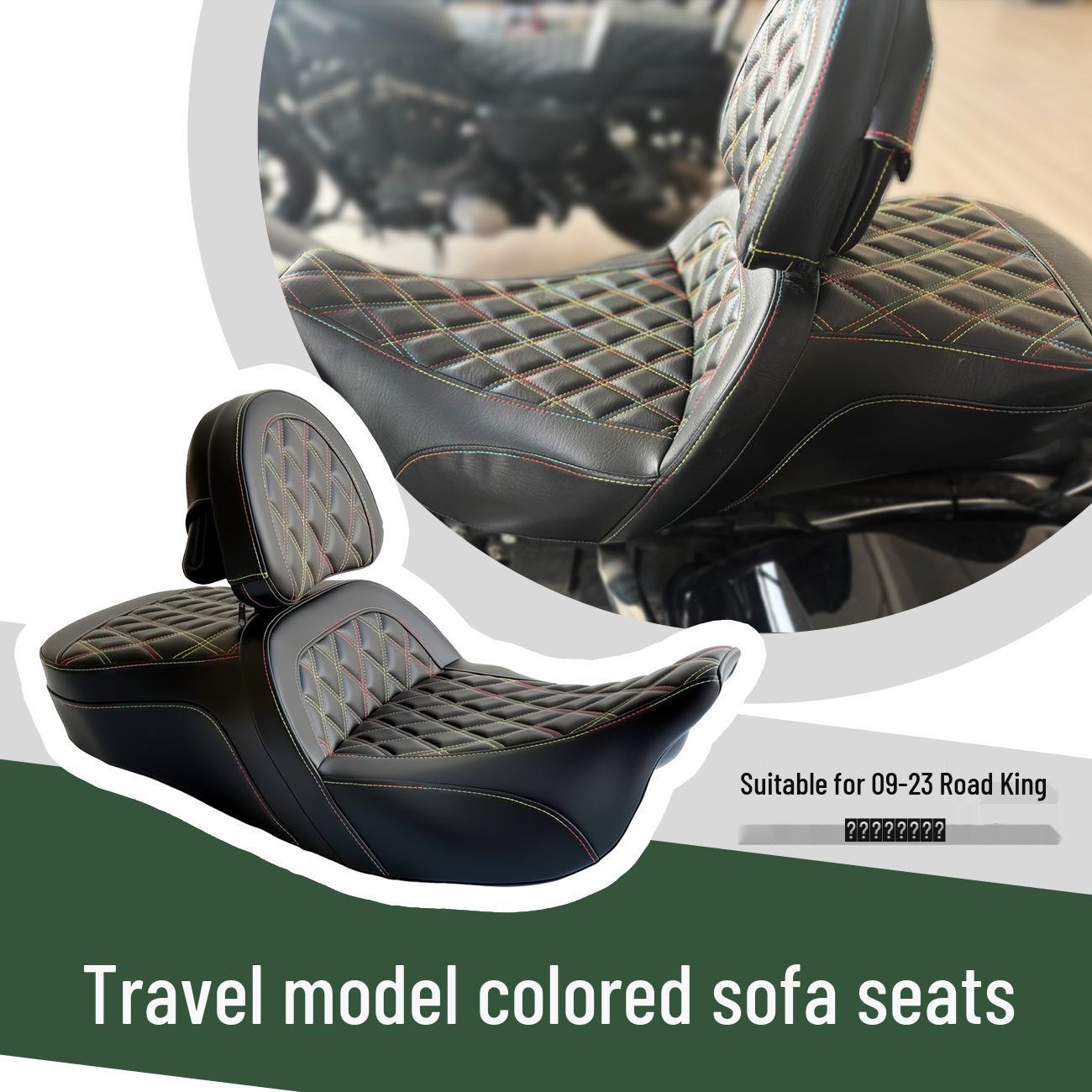 

Colored Stitch Motorcycle Seat Cushion for Harley 09-23 Road/Street Glide & King Breathable