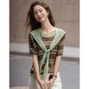 Demana Women's Striped Short Sleeve Knit Top