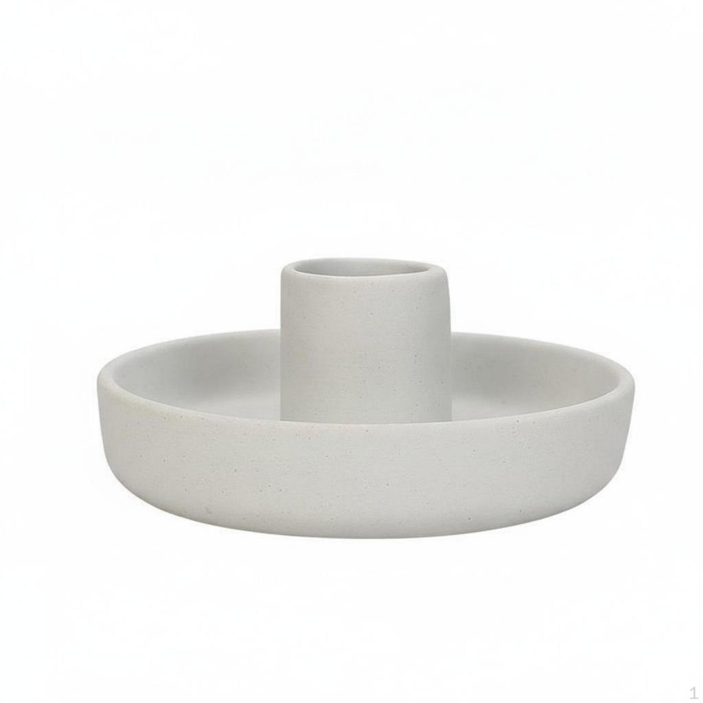 Ceramic Candle Plate Heat Resistant MultiFunctional Round Holder for Hotel