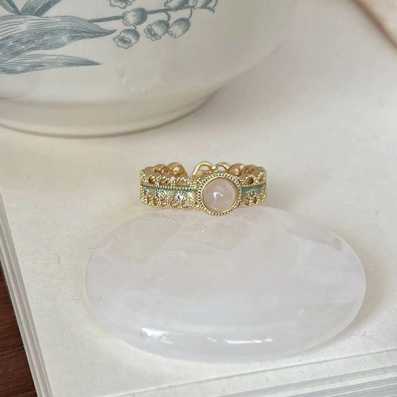 Elegant Green Series Stacking Rings for Women, Light Luxury, High-End Feel, Exquisite French Unique Index Finger Band