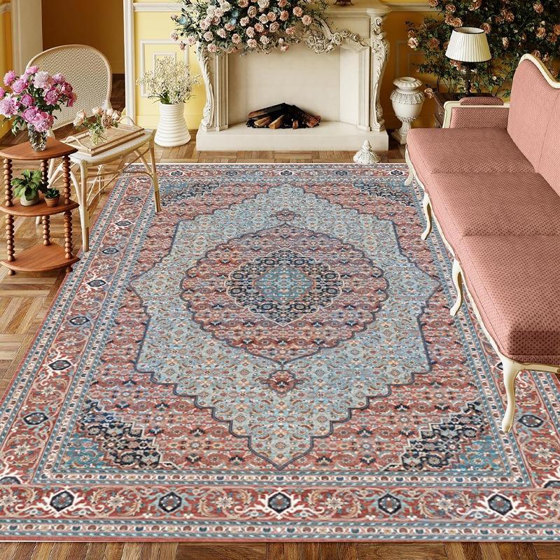 Europe Türkiye Retro Style Carpet Living Room Sofa Bedroom Bedside Study Kitchen Entrance Door Rug Non-slip Luxury Decor Mat