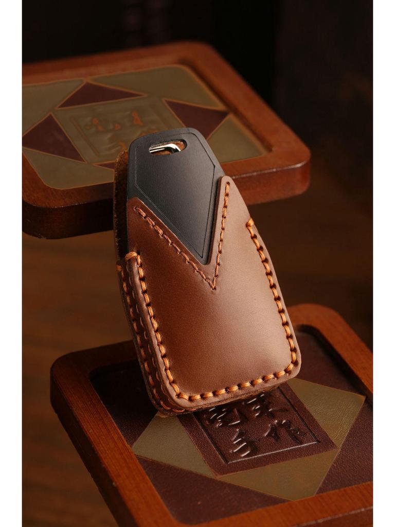 Premium-Schlüsselhülle aus echtem Leder für Hongqi HS5, H9, EQM5, HS7 – Retro, kreatives, handgefertigtes Design