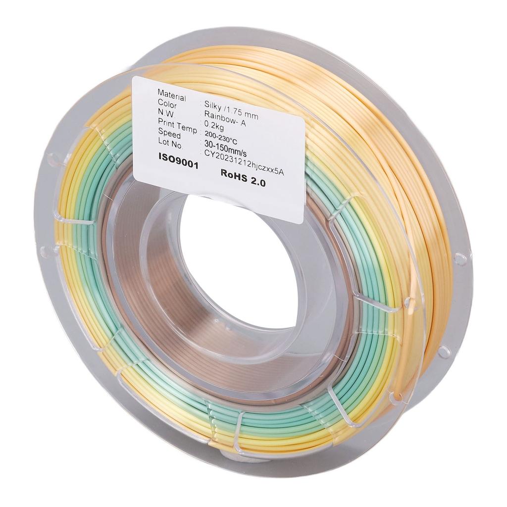 3D Printer PLA Filament 1.75mm Spool Bundle 200g Printing Consumable Silk Shiny Fast Color Gradient