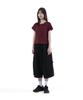 SLOW RECORD HOUSE Henley Neck Eyelet T-Shirt_Burgundy