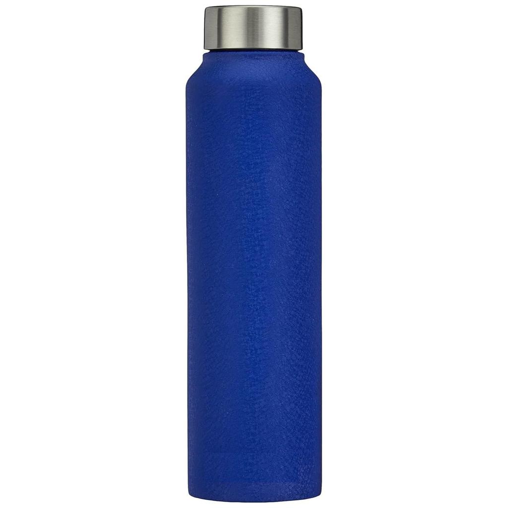 Stainless Steel Fridge Water Bottle | 1000 Ml | Textured Blue Finish (Set of 2)