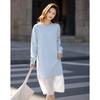Demanana Soft Air Layer Color-Block Splice Loose Dress