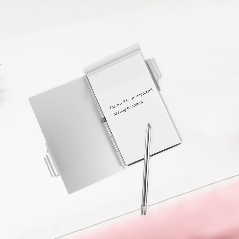 Portable Metal Pocket Notebook with Memo Pads Mini Pocket Notebook Business Supplies