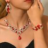 Vintage Rhinestone Jewelry Exaggerated Necklace Set Luxury Jewelry Banquet Dress Accessories Straight