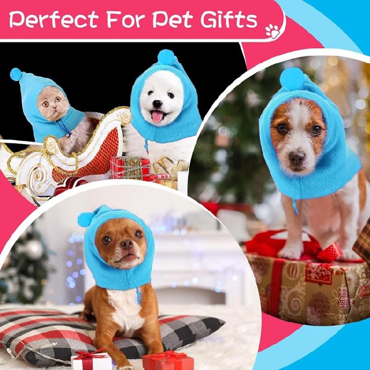 Pompom Pet Hat Dog Warm Hat Warm Drawstring Adjustment Winter Leisure Dog Hat