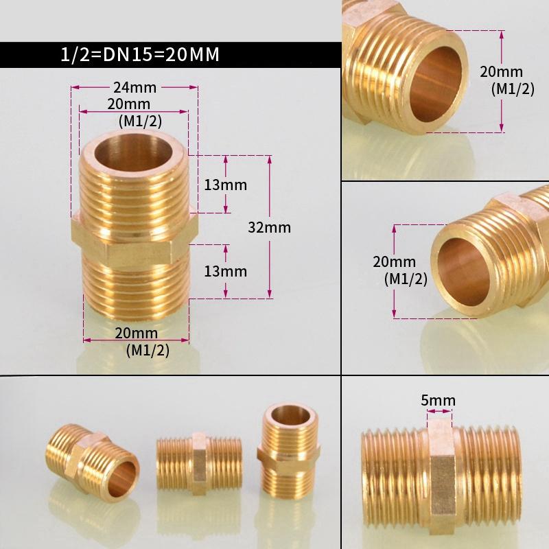 Brass Pipe Hex Nipple Fitting Quick Adapter M22 14mm Or 15mm Male Thread Connection Coupler For High Pressure Washer Gun Hose