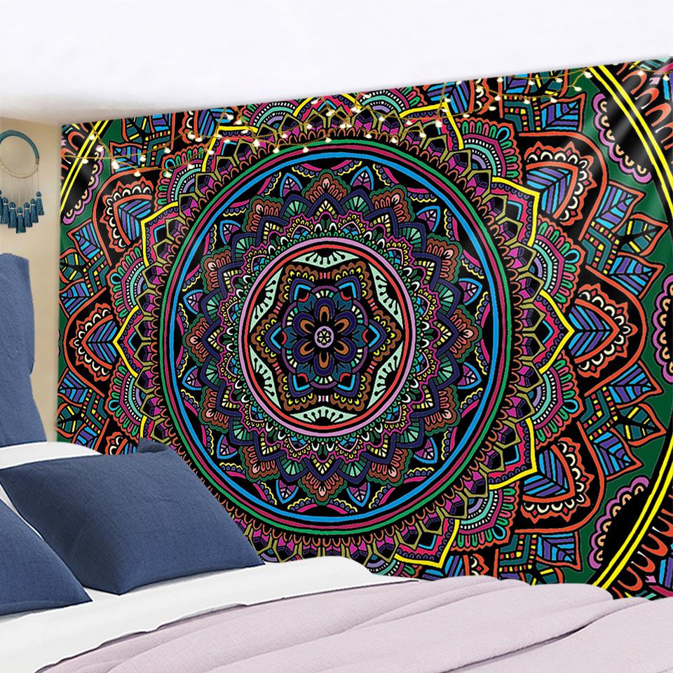 Mandala's Eye Tapestry Wall Hanging Psychedelic Witchcraft Divination Indian Travel Mattress Bohemian Home Decor