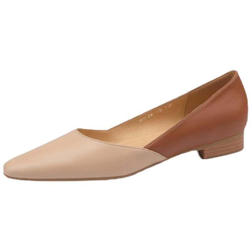 French Spring and Summer 2025 New Retro Pointed Head Light Mouth Flat Bottom Color Matching Versatile Low Heel Muller Shoes Single Shoes Women's Shoes