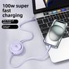 Apple Iphone 15 Lightning Typec Charging Cable With 100w Power And Retractable Design For Travel And Office