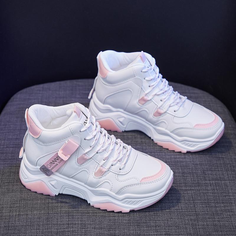 Μόδα Χειμώνας Γυναικείες Μπότες 2024 Νέα Μόδα Δέσιμο με Κορδόνια Αθλητικά Παπούτσια Κορεάτικα Γυναικεία Ψηλά Ζεστά Βαμβακερά casual Παπούτσια