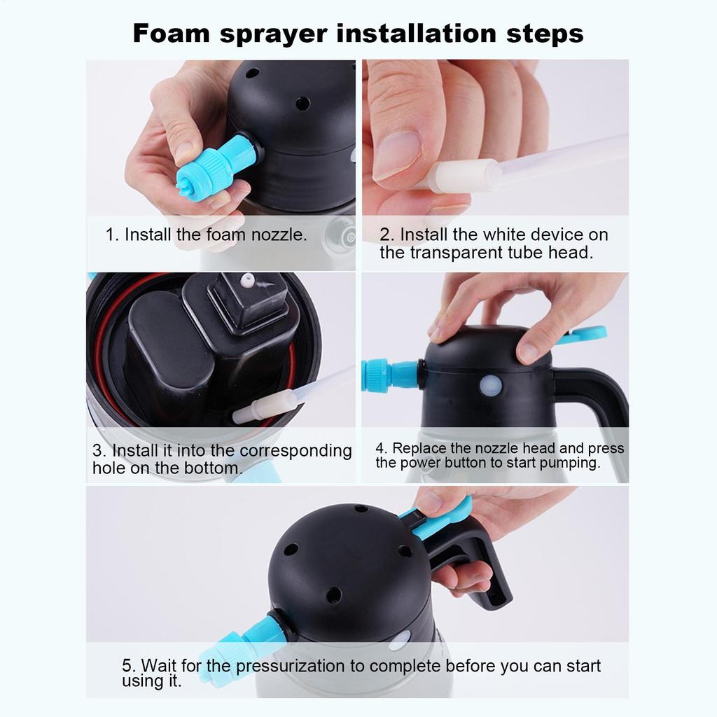 Battery Foam Sprayer 1.8L Cordless Foaming Cannon USB Rechargeable Foam Sprayer For Patio Garden Irrigation Agricultural Car