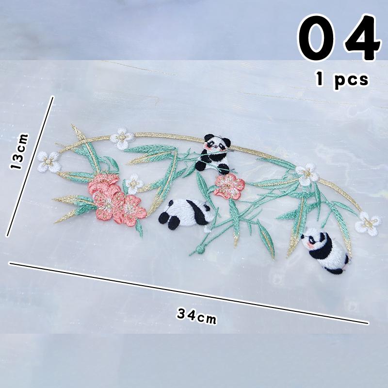 1pc Chinese Style Embroidery Patch Hanfu Cheongsam Decor Trims Collar Waist Lace Shirts Neckline Edge DIY Sewing Accessories