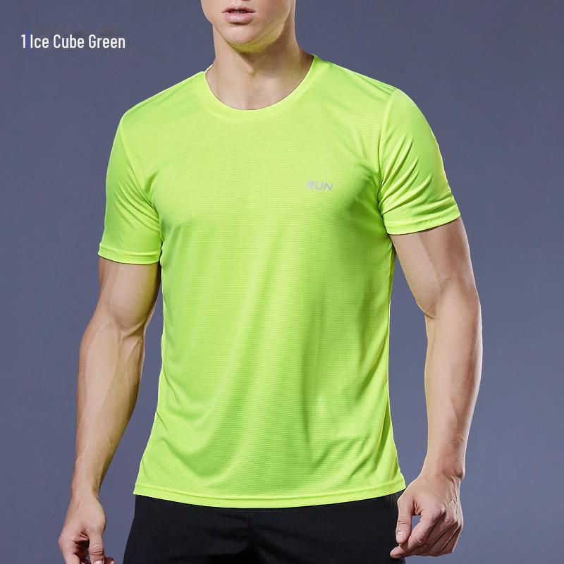 

Мужская быстросохнущая летняя спортивная футболка — дышащая, свободного кроя для фитнеса, бега и баскетбола, круглый вырез, короткие рукава. XXXL зелёный
