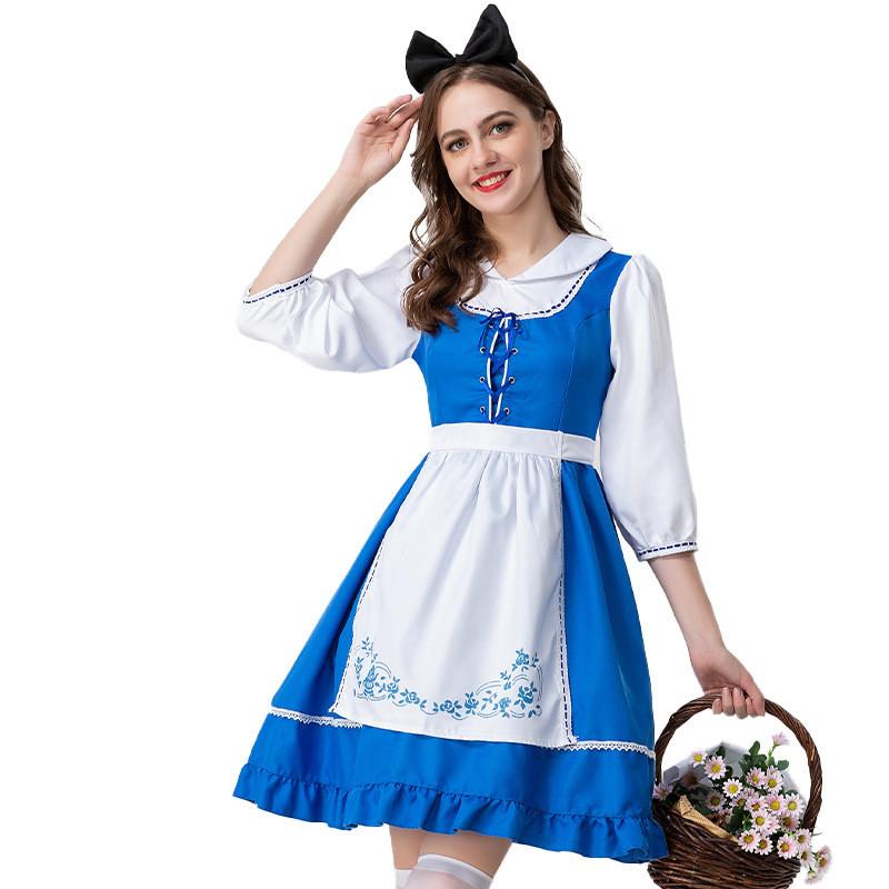 

Alice Blue Traditional Maid Costume For Women Perfect For Beer Celebrations Festival S