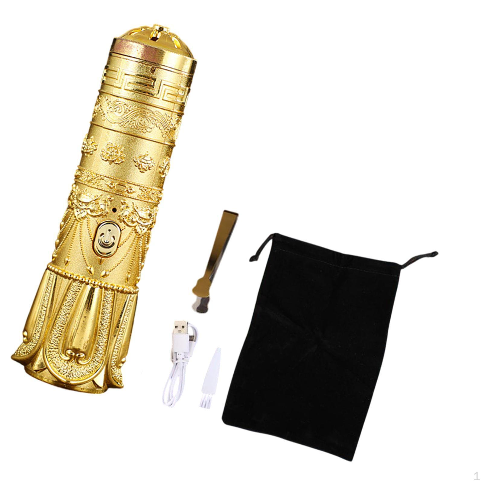 

USB Автомобильная электрическая курильница для благовоний Аромадиффузор Маленький электронный держатель Кадило для спа Gold